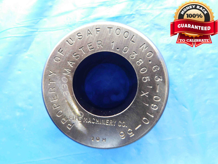 1.03805 CL X MASTER PLAIN BORE RING GAGE 1.0313 +.0067 OVERSIZE 1 1/32 26.366 mm - BT3737AC4