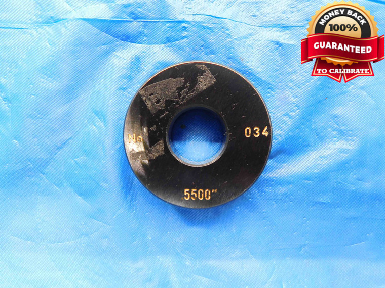.5500 MASTER PLAIN BORE RING GAGE .5469 +.0031 UNDERSIZE 35/64 14 mm .550 CHECK - BT3748BR3