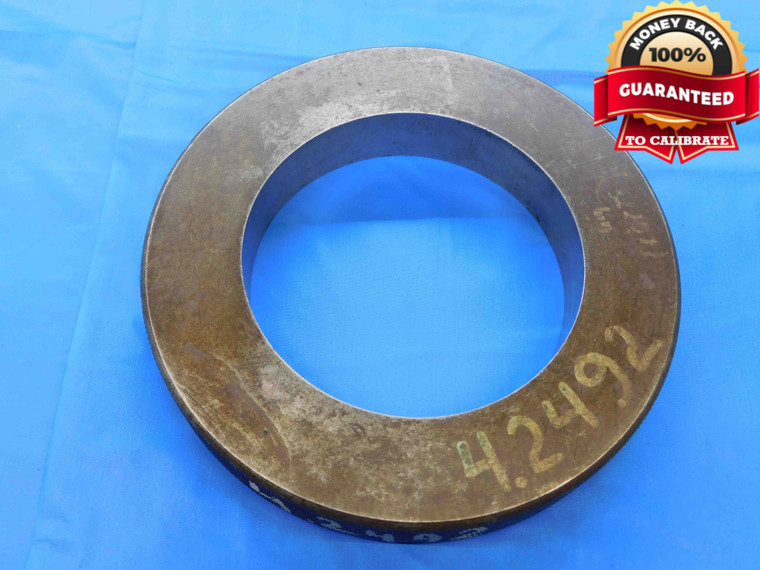 4.2492 MASTER PLAIN BORE RING GAGE 4.2500 -.0008 UNDERSIZE 4 1/4 108 mm CHECK - JC3037AP1