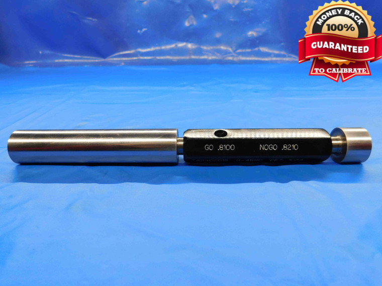 .8100 & .8210 CL Z PIN PLUG GAGE GO NO GO .8125 13/16 21 .810 .821 EXTRA LONG GO - BT3832AL4