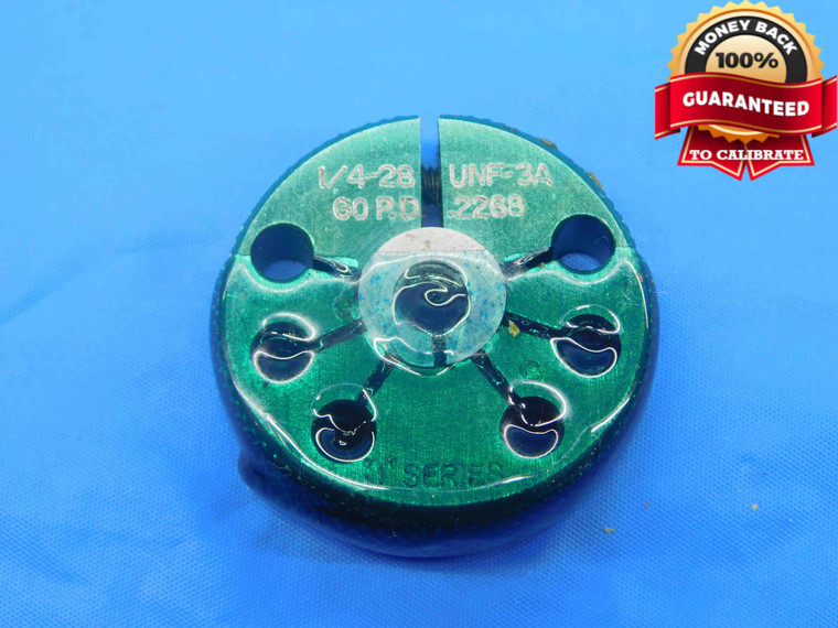1/4 28 UNJF 3A THREAD RING GAGE .25 .250 .2500 GO ONLY P.D. = .2268 INSPECTION - DW27461AL4