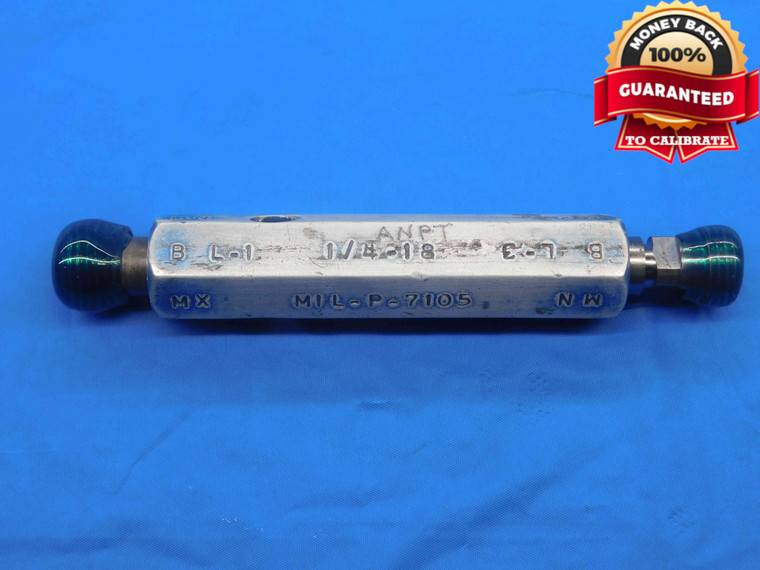 1/4 18 ANPT L1 3 STEP & L3 PIPE THREAD PLUG GAGE .25 .250 .2500 A.N.P.T. - DW27512RD