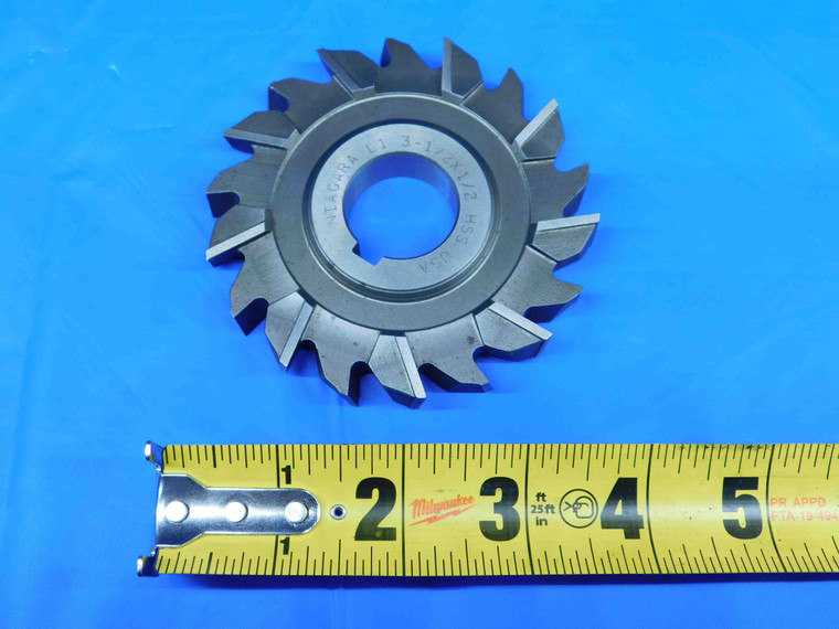 NIAGARA 3 1/2 OD X 1/2 WIDTH STAGGERED TOOTH SIDE MILLING CUTTER L1 18 T USA - BR4600BJ2