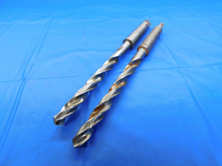 2PCS 0.481 O.D. HSS PILOTED TWIST DRILL BIT MORSE TAPER #2 SHANK .481 MT2 - BT3942AB3