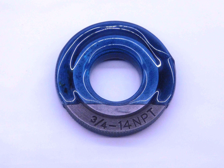 3/4 14 NPT L1 PIPE THREAD RING GAGE .75 .750 .7500 N.P.T. NATIONAL TAPER CHECK - 3414NPTL1R1