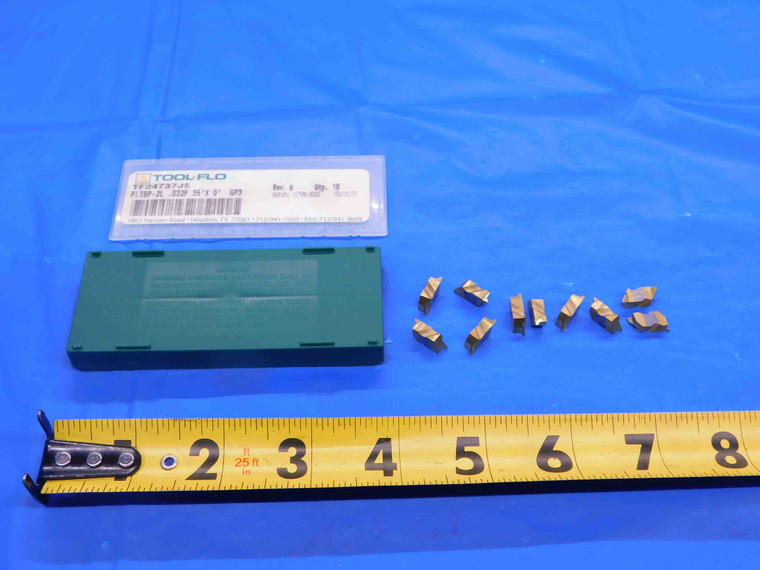 10pcs NEW TOOL-FLO TF24737J5 GP3 TiN COATED CARBIDE GROOVING INSERTS INDEXABLE - CB3793RDT