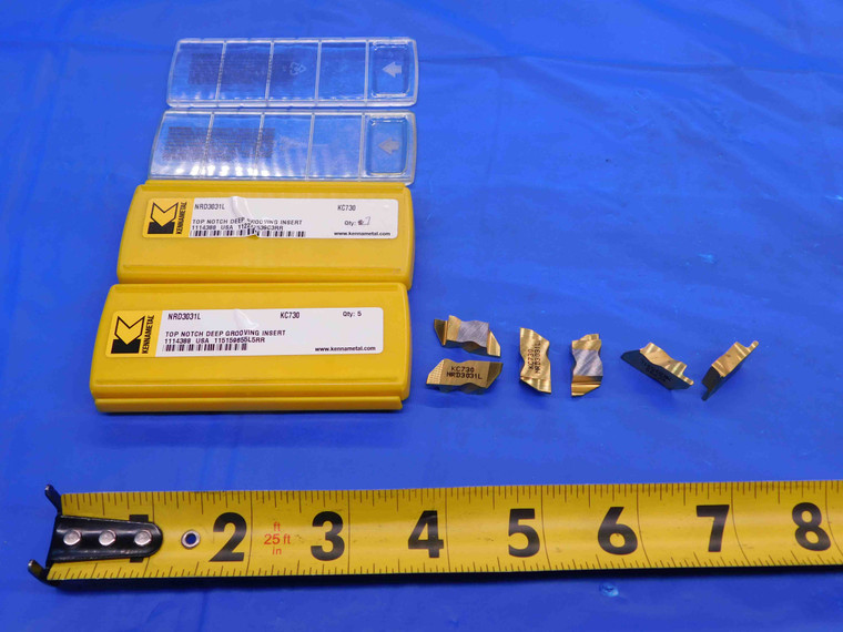 6pcs NEW KENNAMETAL NRD3031L 1114388 KC730 TiN COATED CARBIDE GROOVING INSERTS - CB3784RDT