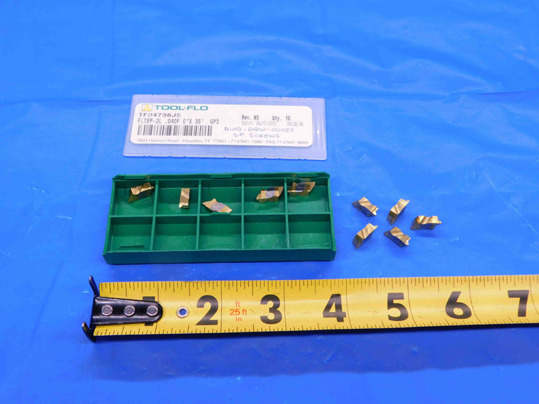 10pcs NEW TOOL-FLO TF24736J5 GP3 TiN COATED CARBIDE GROOVING INSERTS INDEXABLE - CB3799RDT