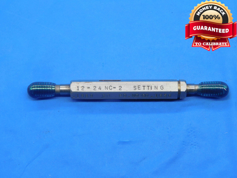 12 24 NC 2 SET THREAD PLUG GAGE #12 .216 GO NO GO PD'S = .1889 & .1856 FULL FORM - DW27527RD