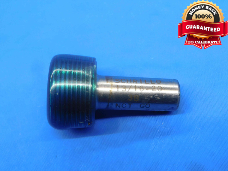 13/16 20 UNEF 3B THREAD PLUG GAGE .8125 NO GO ONLY P.D. = .7843 INSPECTION CHECK - DW27621RD