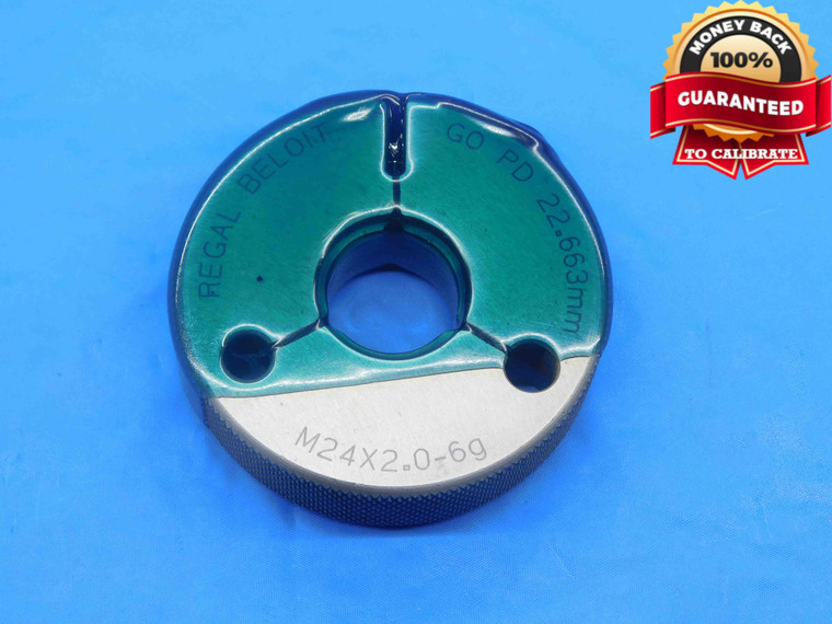 M24 X 2 6g METRIC THREAD RING GAGE 24 2.0 GO ONLY P.D. = 22.663 INSPECTION CHECK - DW27738RD