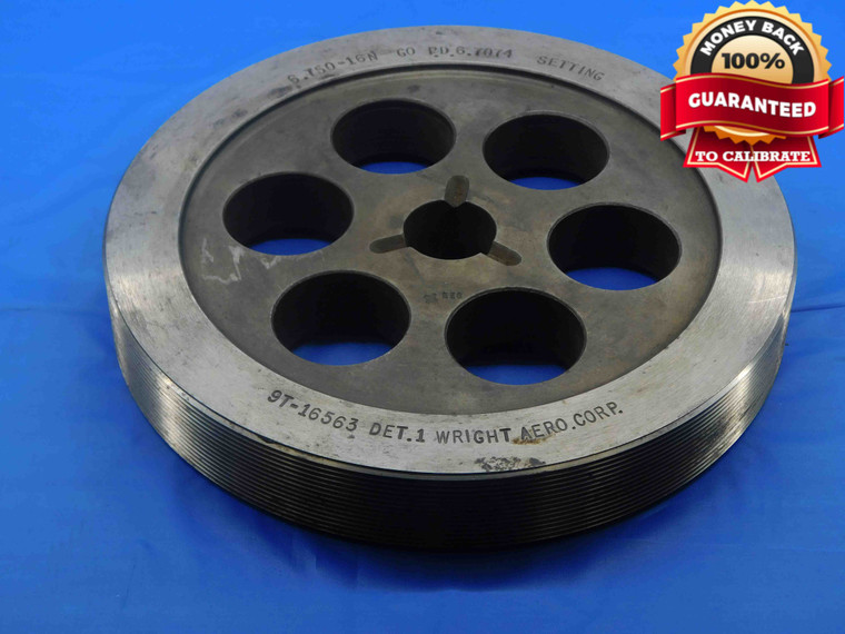 6 3/4 16 N SET THREAD PLUG GAGE 6.75 6.750 6.7500 GO ONLY P.D. = 6.7074 - DW27767RD