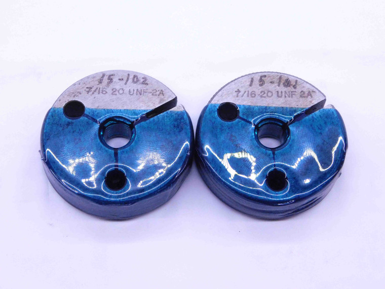 7/16 20 UNF 2A THREAD RING GAGES .4375 GO NO GO P.D.'S = .4037 & .3995 CHECK - 716202AR1
