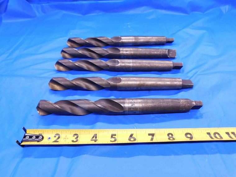 5 PC. LOT OF HSS TWIST DRILL BITS 24.5mm CUT DIA. MT3 SHANK 4 1/2 LOC MT3 4.5  - CB3985AB3