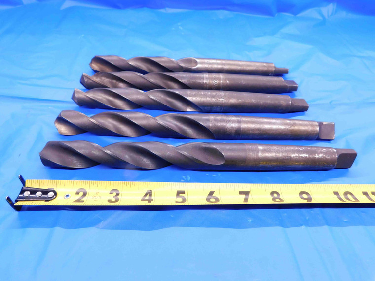 5 PC LOT OF HSS TWIST DRILL BITS 24.5mm CUT DIA. MT3 SHANK 4 3/4 - 5 3/4 LOC  - CB3987AB3