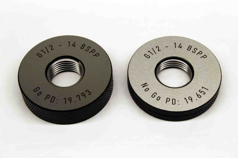 NEW G 1/2 14 BSPP SOLID PIPE THREAD RING GAGE .5 GO NO GO PD'S = 19.793 & 19.651 - MS6978LZ