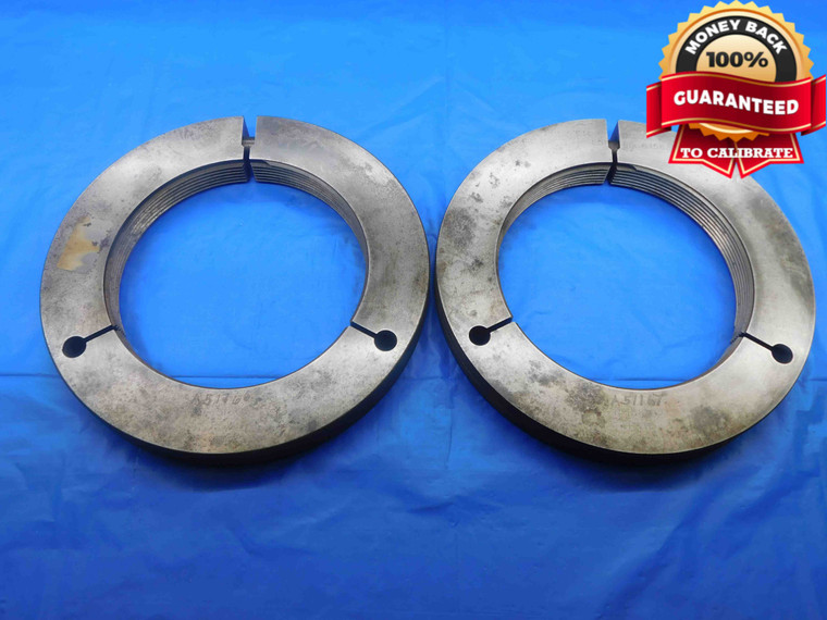 BUDGET 6 1/4 8 UN 2A THREAD RING GAGES 6.25 GO NO GO P.D.'S = 6.1664 & 6.1583 - DW28054RD