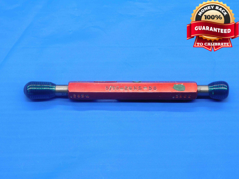 5/16 24 UNS 5B THREAD PLUG GAGE .3125 GO NO GO P.D.'S = .2854 & .2866 INSPECTION - DW28056RD