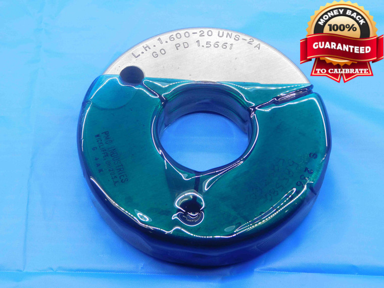 1.600 20 UNS 2A LEFT HAND THREAD RING GAGE 1.6 1.60 GO ONLY P.D. = 1.5661 L.H. - DW28059RD