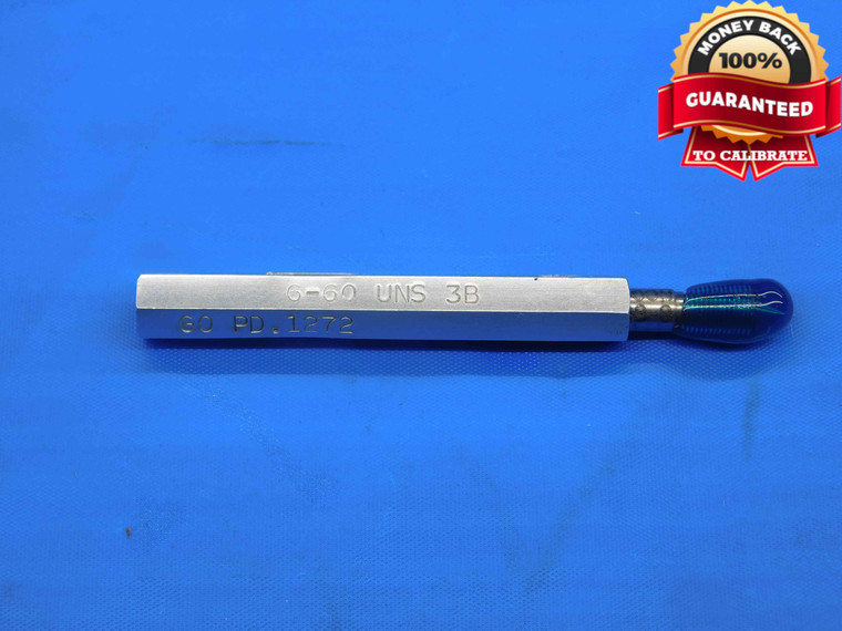 6 60 UNS 3B LEFT HAND THREAD PLUG GAGE #6 .138 NO GO ONLY P.D. = .1294 L.H. - DW28118AX4
