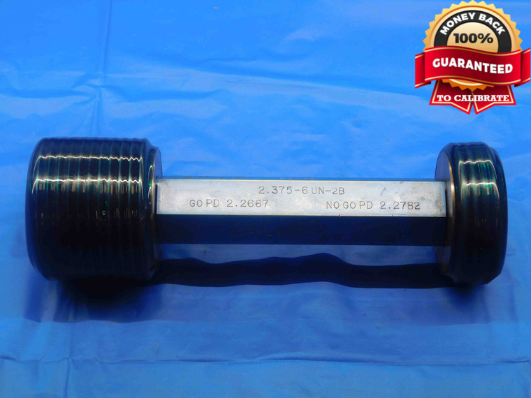 2 3/8 6 UN 2B THREAD PLUG GAGE 2.375 2.3750 GO NO GO P.D.'S = 2.2667 & 2.2782 - DW28147AX4