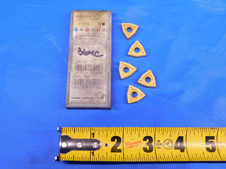 5pcs TOSHIBA TUNGALOY WNMG080408-TH T6030 TiN COATED CARBIDE TURNING INSERTS - BR5051RDT