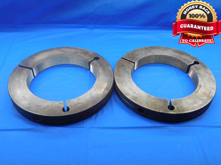 5 1/2 16 UN 2A THREAD RING GAGES 5.5 .50 .500 GO NO GO P.D.'S = 5.4576 & 5.4515 - DW28522AZ4