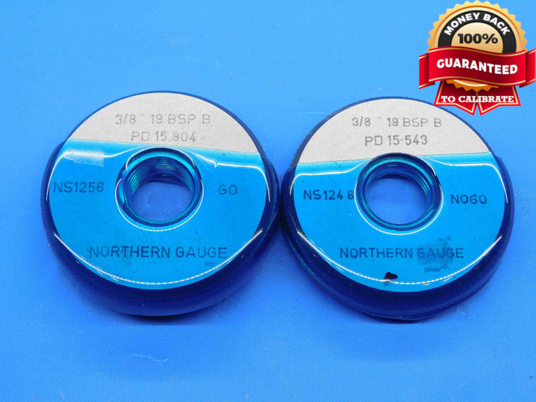 3/8 19 BSP SOLID PIPE THREAD RING GAGE .375 GO NO GO PDS= 15.804 & 15.543 BSPP B - DW28859BC4