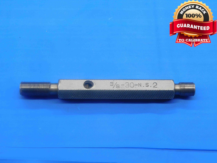 3/8 30 NS 2 THREAD PLUG GAGE .375 .3750 GO NO GO P.D.'S = .3533 & .3566 CHECK - DW28968BD4