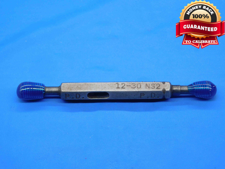 12 30 NS 2 THREAD PLUG GAGE #12 .216 .2160 GO NO GO P.D.'S = .1943 & .1970 CHECK - DW29318BD4