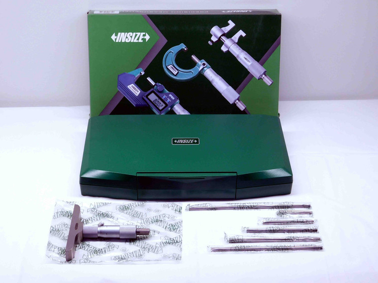 INSIZE #3240-6 DEPTH MICROMETER 0 - 6" / 0 - 150mm RANGE .001" GRADUATION 6 RODS - MS7061INS