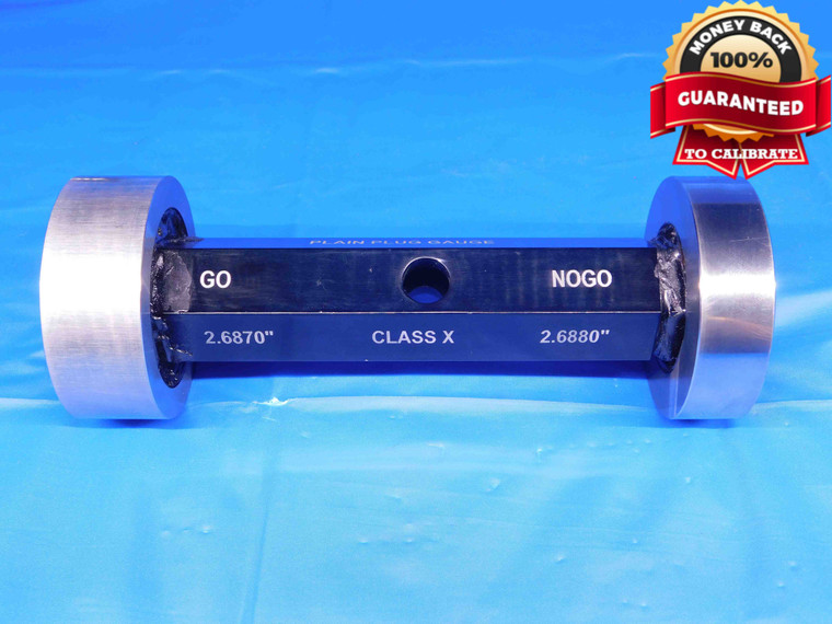 2.6870 & 2.6880 CL X PIN PLUG GAGE GO NO GO 2.6875 -.0005 68.250 2.687 2.688 - BR6023BC4
