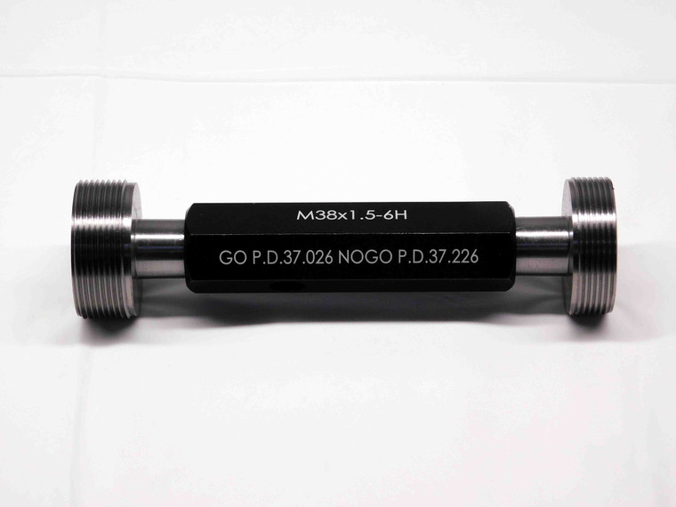 NEW M38 X 1.5 6H METRIC THREAD PLUG GAGE 38 GO NO GO P.D.'S = 37.026 & 37.226 mm - MS7096MJ