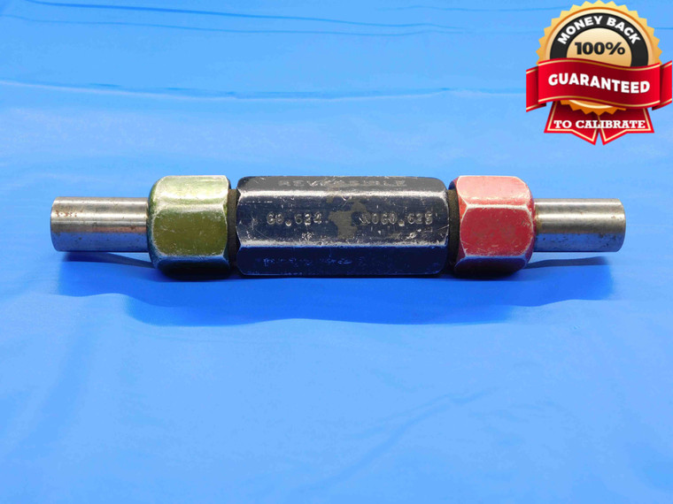 .6240 & .6250 PIN PLUG GAGE GO NO GO ONSIZE 5/8 16 mm .624 .625 INSPECTION CHECK - JC4715BA4