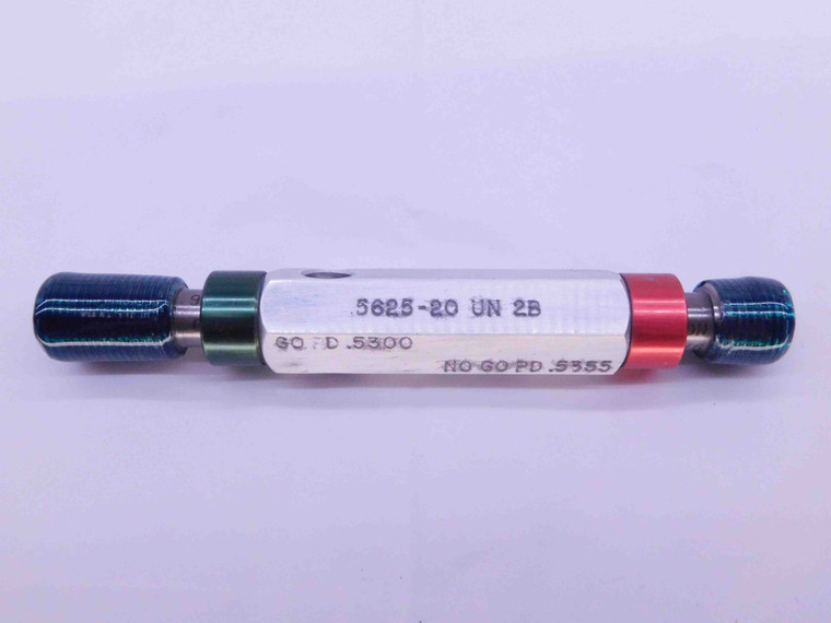 9/16 20 UN 2B THREAD PLUG GAGE .5625 GO NO GO P.D.'S = .5300 & .5355 INSPECTION - BL0910CC