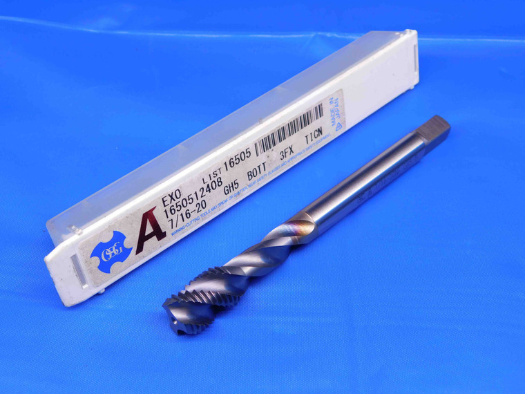 NEW OSG 7/16 20 NF GH5-B HSS TiCN COATED BOTTOMING TAP 3 SPIRAL FLUTE .4375 - BR6493BC4