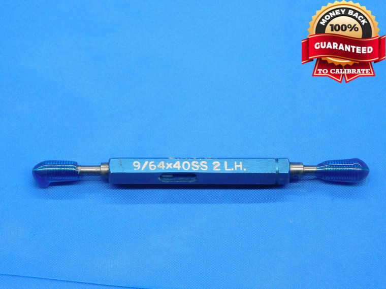 9/64 40 SS 2 LEFT HAND THREAD PLUG GAGE .1406 GO NO GO P.D.'S = .1269 & .1291 - DW30458LVR