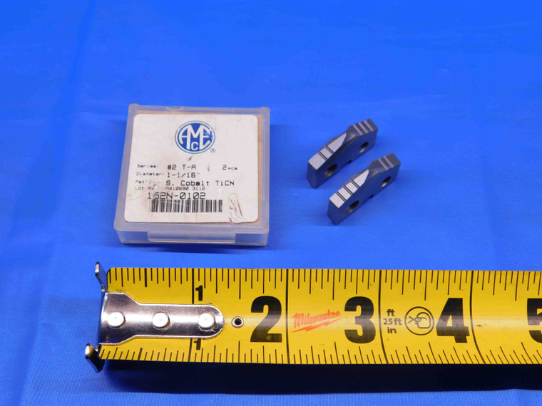 2pcs NEW AMEC 1 1/16 O.D. 152N-0102 TiCN HSS SERIES 2 T-A SPADE DRILL INSERTS - BR6537AX4