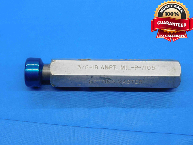 3/8 18 ANPT NON-THREADED PIPE SET THREAD PLUG GAGE .375 SETTING MASTER REFERENCE - DW30491BJ4