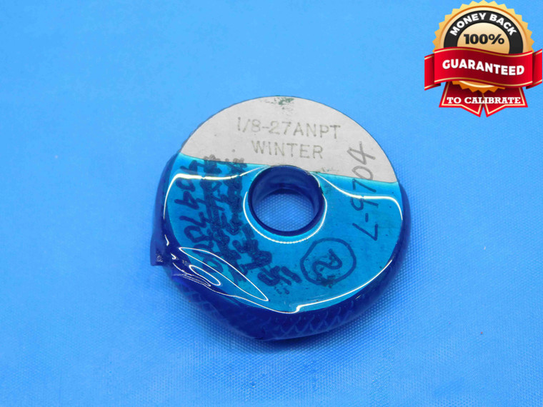 1/8 27 ANPT 6 STEP PIPE THREAD RING GAGE .125 .1250 A.N.P.T. NPT CREST CHECK - DW30516BJ4