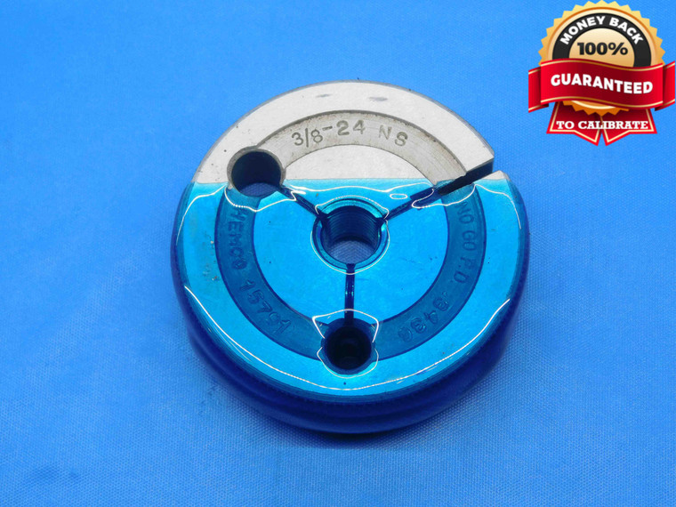 3/8 24 NS THREAD RING GAGE .375 .3750 NO GO ONLY P.D. = .3436 INSPECTION CHECK - DW30528LVR