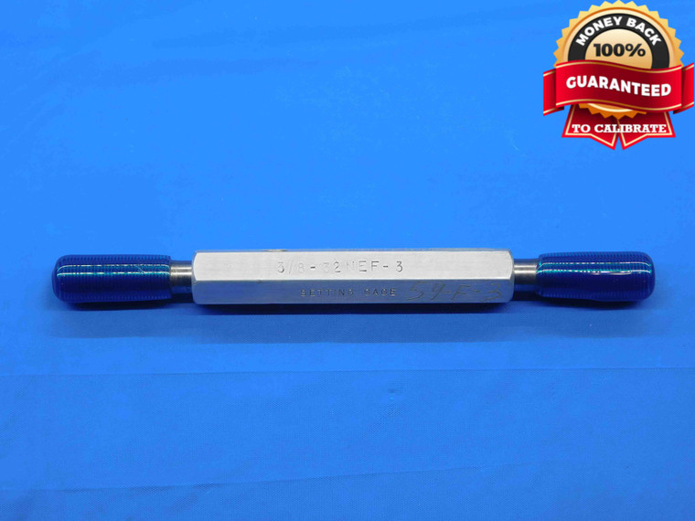 3/8 32 NEF 3 SET THREAD PLUG GAGE .375 .3750 GO NO GO P.D.'S = .3547 & .3523 - DW30561BK4