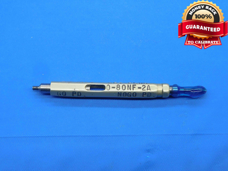 0 80 NF 2A SET THREAD PLUG GAGE #0 .060 .0600 NO GO ONLY P.D. = .0496 UNF-2A - DW30582BK4