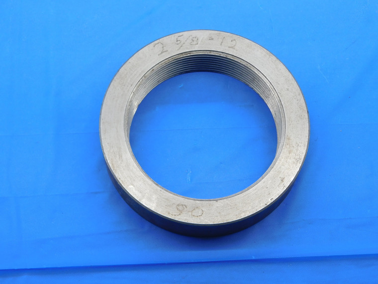 SHOP MADE 2 5/8 12 SOLID THREAD RING GAGE 2.625 2.6250 2 5/8"-12 GO ONLY CHECK - DW30658BK4