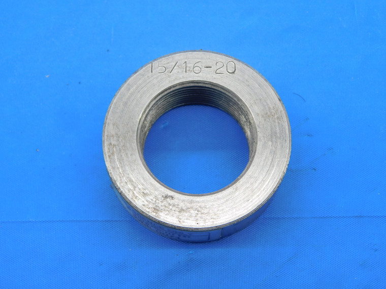 SHOP MADE 15/16 20 SOLID THREAD RING GAGE .9375 15/16"-20 INSPECTION CHECK - DW30663BK4