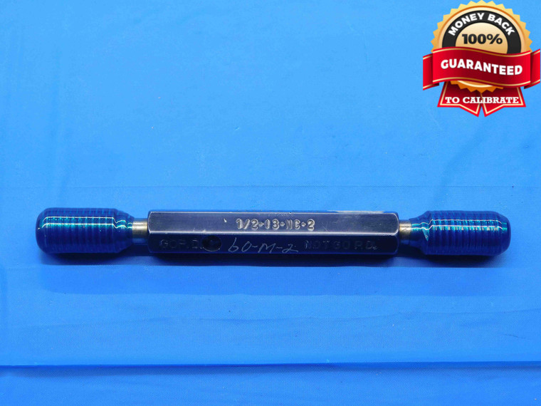 1/2 13 NC 2 SET THREAD PLUG GAGE .5 .50 .500 GO NO GO P.D.'S = .4500 & .4448 - DW30670BK4