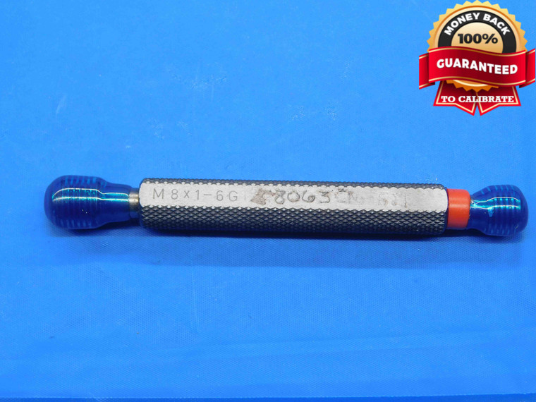M8 X 1 6G METRIC THREAD PLUG GAGE 8 1.0 GO NO GO P.D.'S = 7.376 & 7.526 CHECK - DW30702BN4