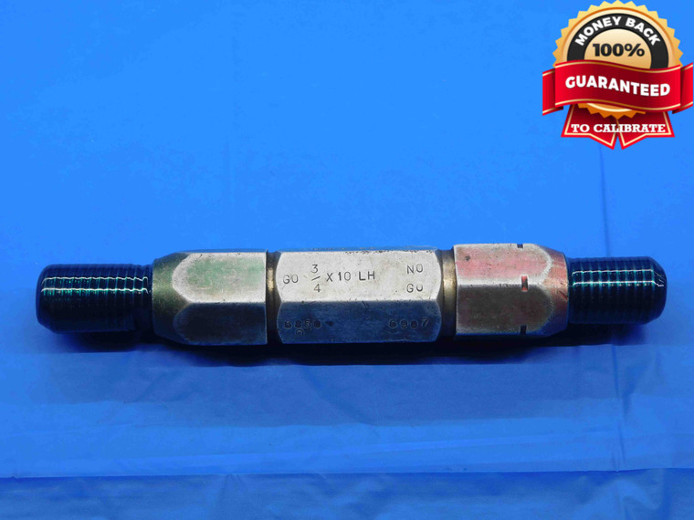 3/4 10 UNC 3B LEFT HAND THREAD PLUG GAGE .75 GO NO GO P.D.'S = .6850 & .6907 - DW30809LVR