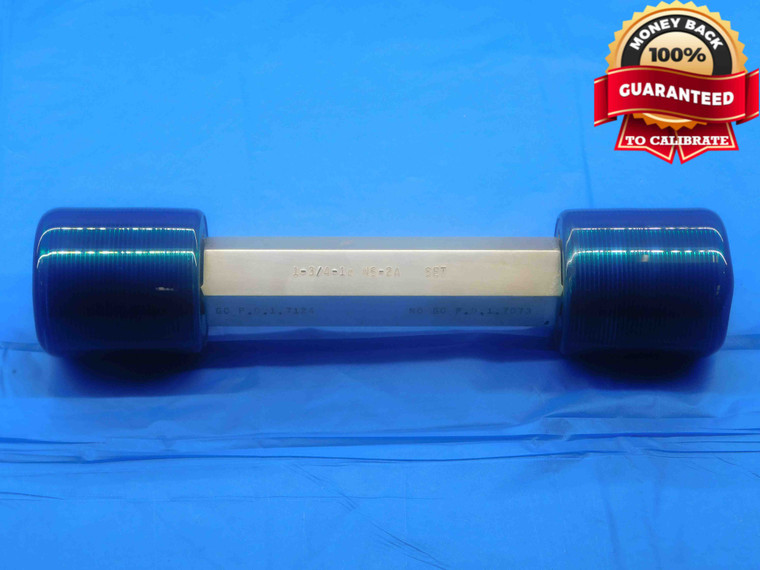 1 3/4 18 NS 2A SET THREAD PLUG GAGE 1.75 1.750 GO NO GO P.D.'S = 1.7124 & 1.7073 - DW30885BK4