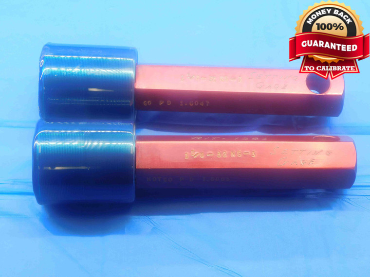 1 5/8 32 NS 3 SET THREAD PLUG GAGE 1.625 GO NO GO P.D.'S = 1.6047 & 1.6005 CHECK - DW30911BK4
